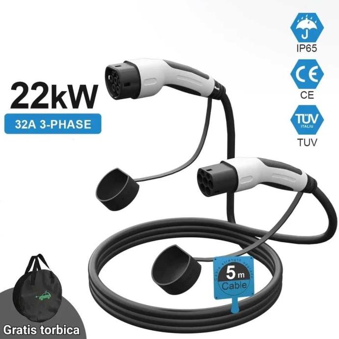 32A 3F Type 2 kabel za AC punionicu 22kW |R1 račun