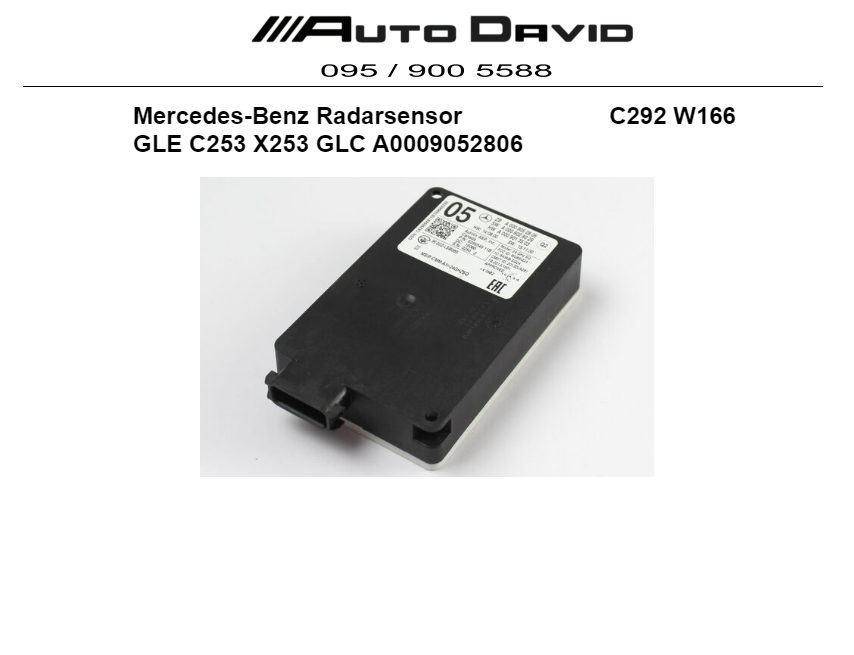 MERCEDES RADAR SENZOR  -   0009052806  A0009052806