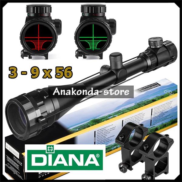 DIANA 3-9x56 AOE Dnevna OPTIKA Nišan za Pušku Crvena Zelena Končanica