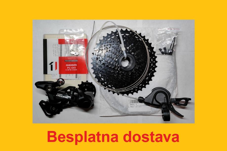 MTB grupa 10 brzina, Shimano Deore+Zee, SRAM, SunRace 11-42T, DOSTAVA