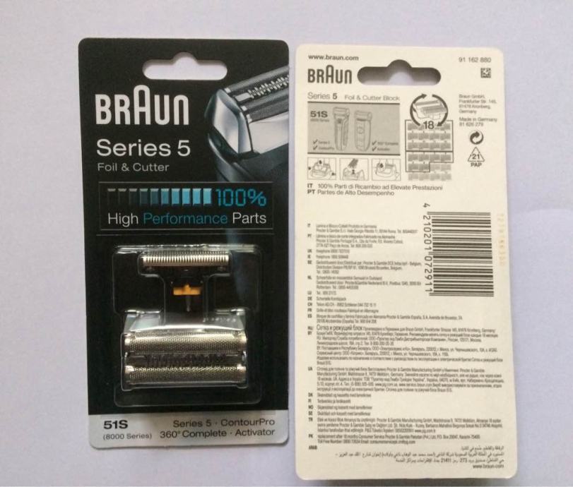 Braun 51s Series 5 Foilandcutter 8000 Series Contourpro 360 Activator