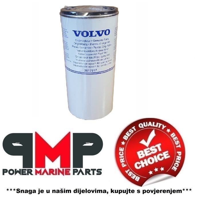 VOLVO PENTA FUEL FILTER FOR D9 AND D12 DIESEL ENGINES - 3817517