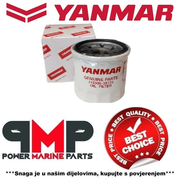 YANMAR OIL FILTER, 1GM; 2GM; 3GM; 3JH - 119305-35151 - 119305-35170