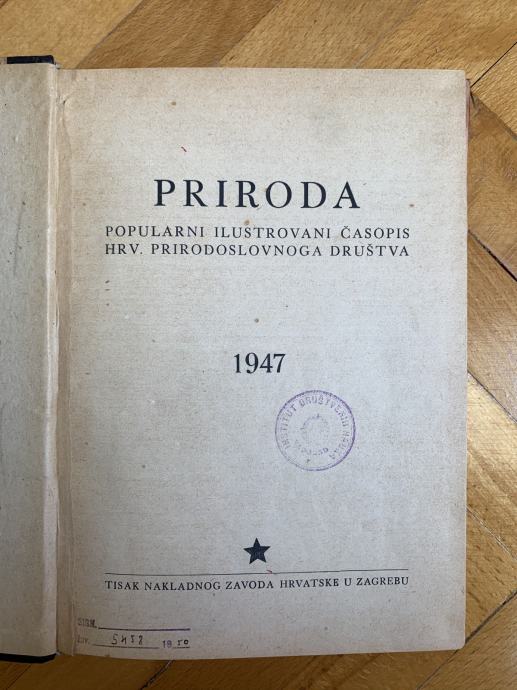 Časopis Priroda, uvezan 1946, 1947 i 1950