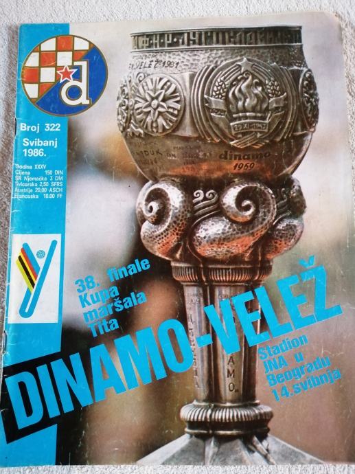 NK DINAMO Zg-sport, revija,časopis,nogomet, magazin broj 322. iz 1986.