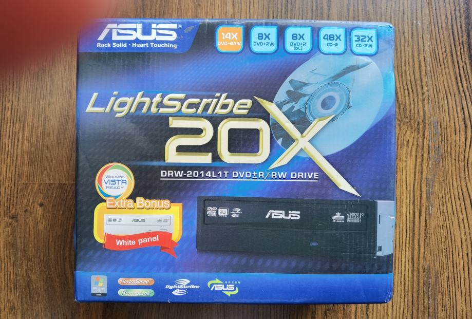 ASUS DRW-2014 L1T DVD Rewriter with SATA and LightScribe, novo.