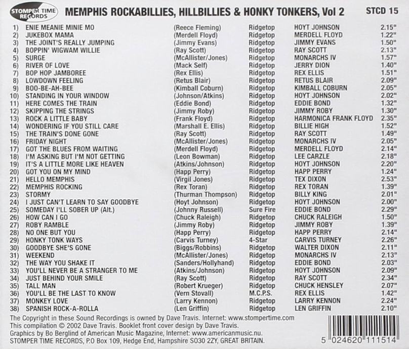 MEMPHIS ROCKABILLIES, HILLBILLIES & HONKY TONKERS Volume 2