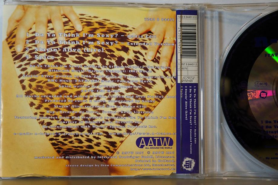 N Trance Ft Rod Stewart Da Ya Think Im Sexy Maxi Cd Single