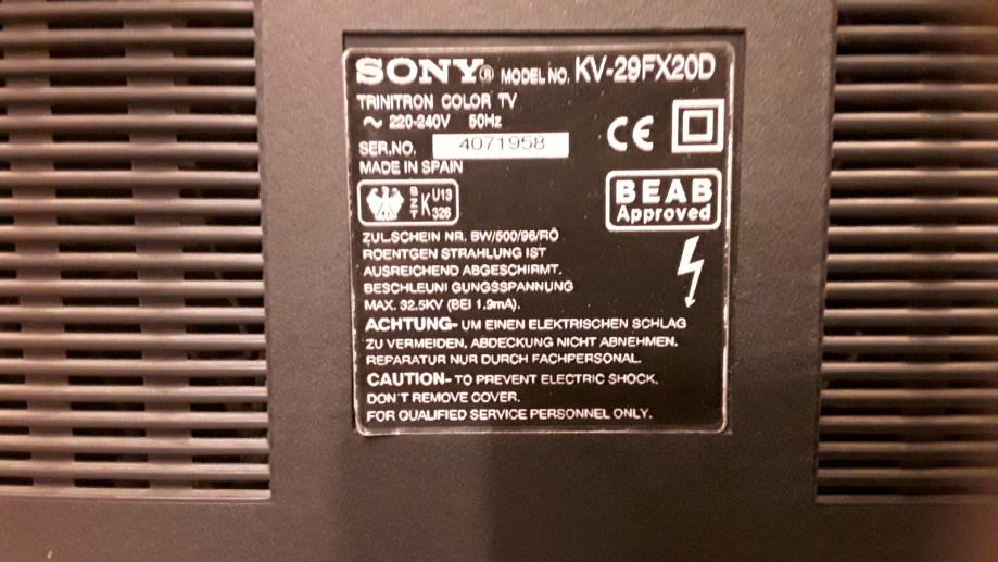 Sony kv 29x1r пропадает изображение