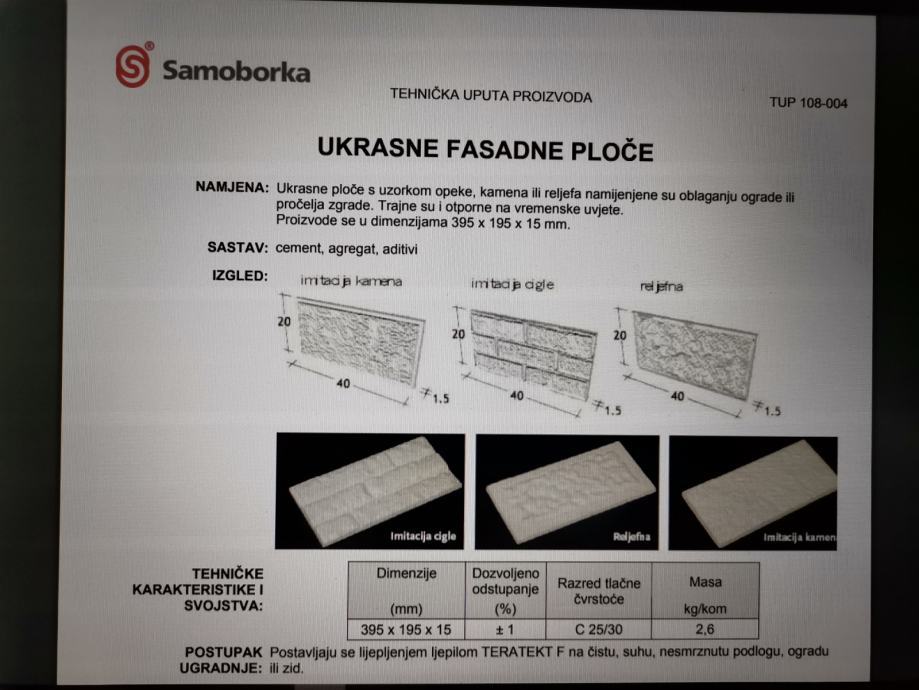 Ukrasne fasadne ploče Samoborka