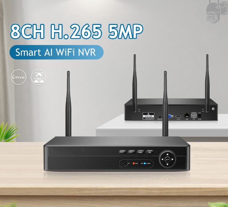 8 kanalni wireless NVR snimac, AI,  ONVIF