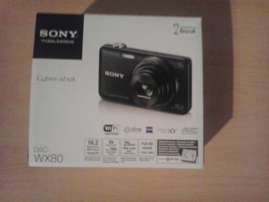 SONY WX80 WIFI 16.2 MPX CARL ZEISS CYBER SHOT,DLNA,FULL HD MOVIE,EXMOR