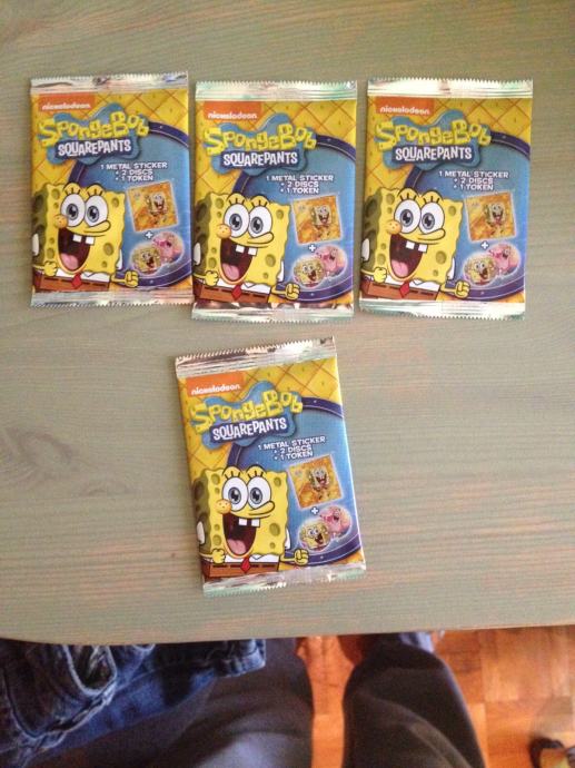 sponge Bob,spuzva bob slicice 45zetona,22slicice+GRATIS 4 paketica