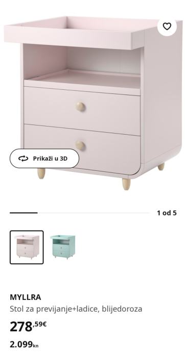 IKEA MYLLRA krevetic i prematalica