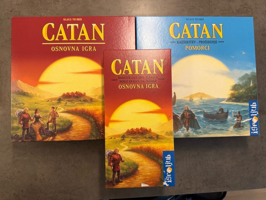 Novo! Komplet:Catan osnovna + Catan Pomorci + ekspanzija 5 do 6 igraca