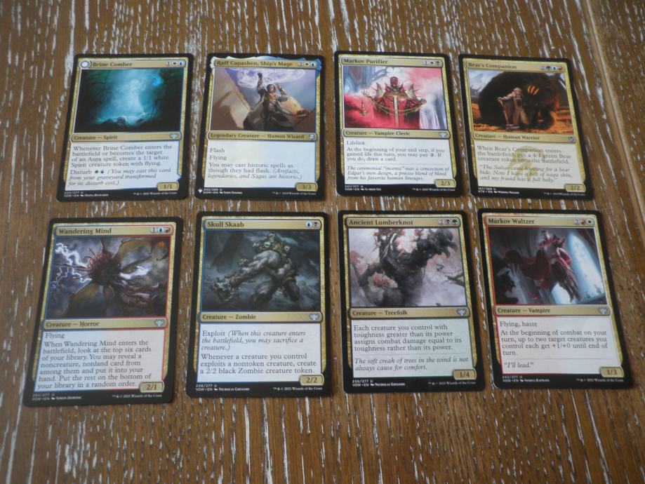 MAGIC THE GATHERING - SET OD 8 UNCOMMON KARATA NM