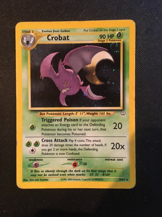 Pokemon Karta Crobat Neo Revelation 4 64 Rare Holo Swirl