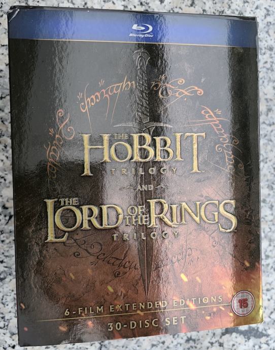 Blu ray set od 30 diskova Hobbit i LOTR