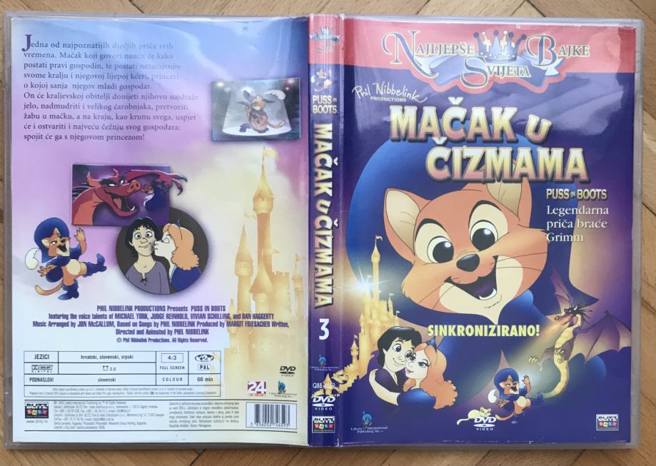 DVD Mačak u čizmama = Puss in Boots (1999.) Phil Nibbelink Productions