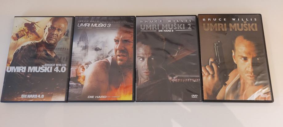 UMRI MUŠKI DVD KOLEKCIJA 1-4 (BRUCE WILLIS)  - akcija!!