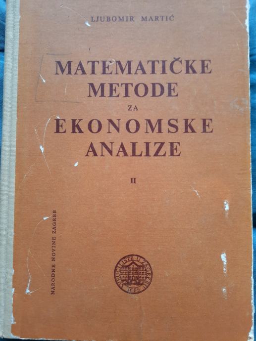 MATEMATIČKE METODE za EKONOMSKE ANALIZE 2.