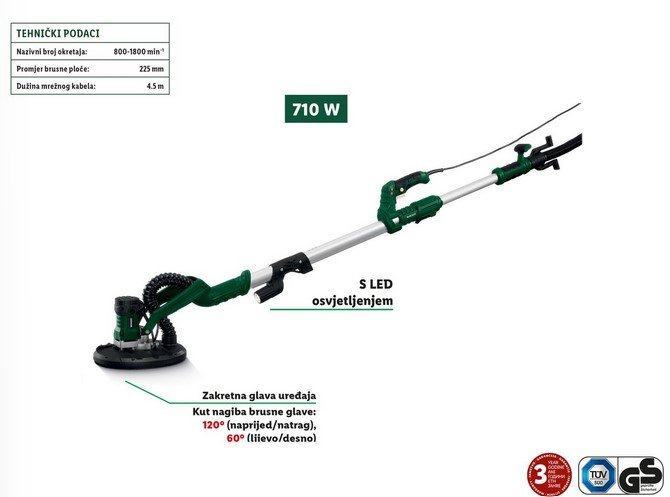 Parkside brusilica za zidove i stropove PWDS 920 710W 215mm  RH  račun