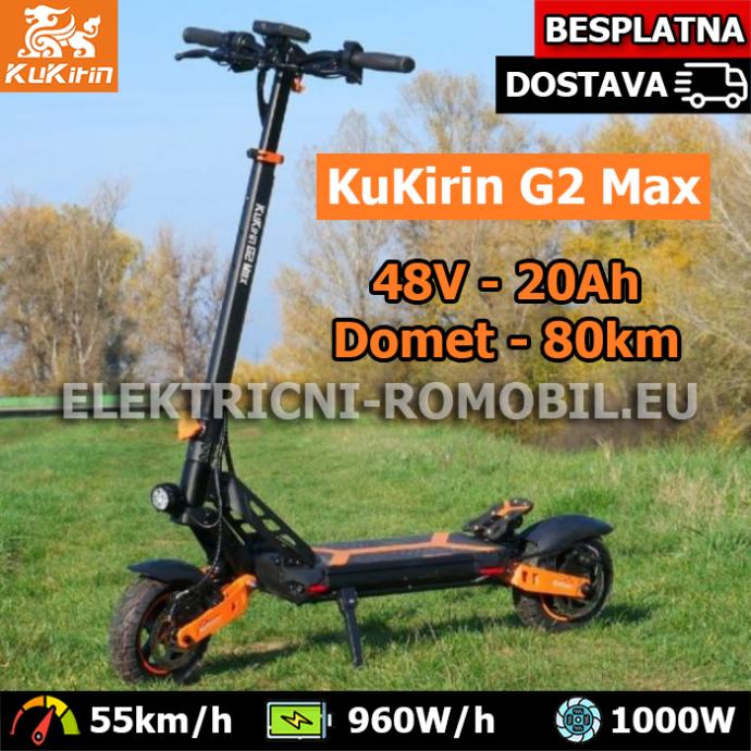 Sjedalo G2 MAX Električni Romobil 1000W Skuter Bicikl Punjiva Baterija