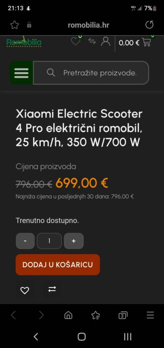 Xiaomi 4 pro elektricni romobil