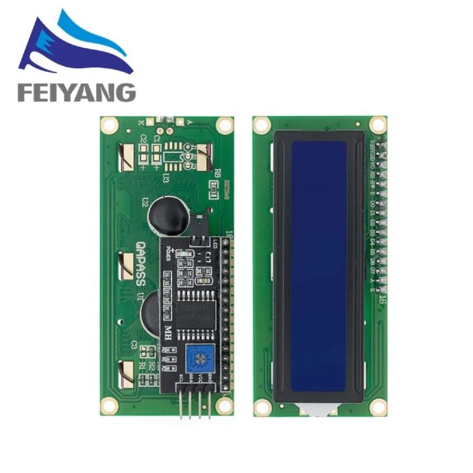 16x2 LCD 1602 I2C interface Arduino (plavo ili zeleno osvjetljenje)