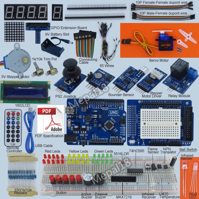 Infiduino Uno R3 Starter-Intermediate Kit