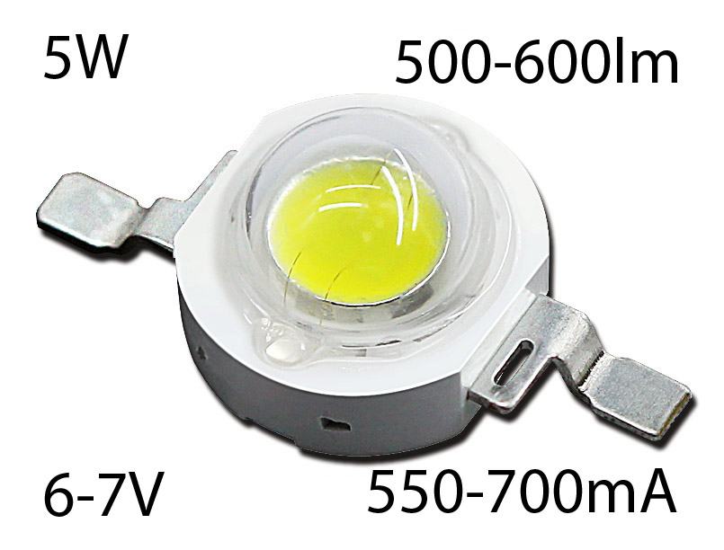 LED Chip 3W i 5W / 700mA (3,23,6 / 67V). Leće za LED chipove