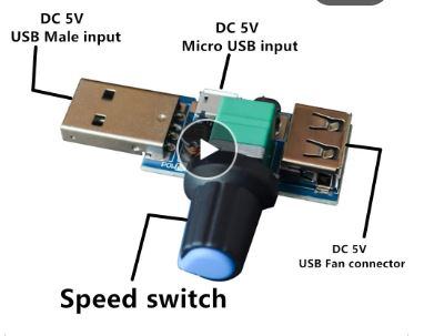 USB 4-12v regulator okretaja ventilatora snage 5W, prekidač ON-OFF