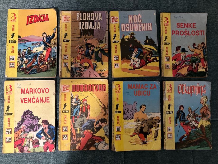 Komadant Mark-Zlatna Serija-Lot 8 vintage stripova