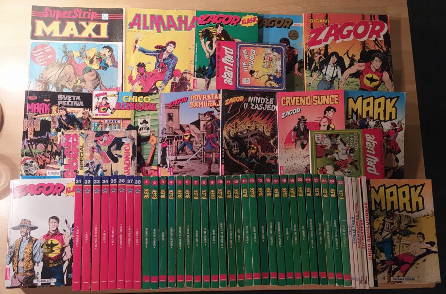 LOT OD 56 STRIPOVA-VELIKI BLEK 1-25, ZAGOR, MARK, MALI RENDŽER, ALAN F