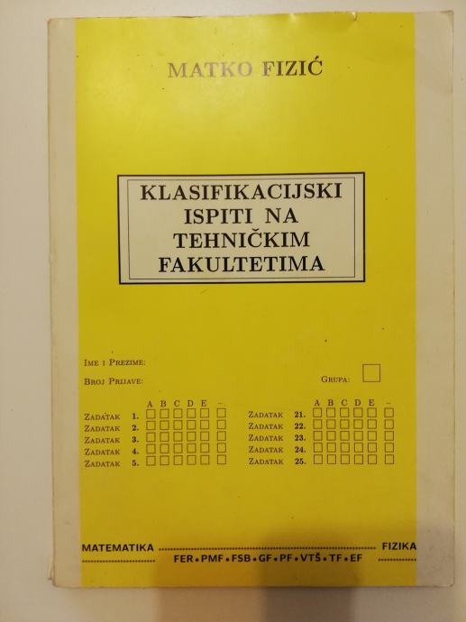 KLASIFIKACIJSKI ISPITI NA TEHNIČKIM FAKULTETIMA