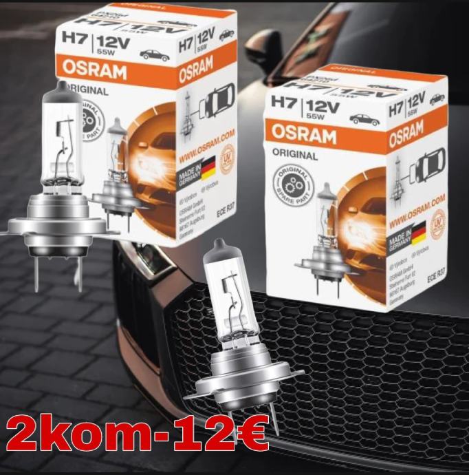 OSRAM ŽARULJE ORIGINAL H7 12V 55W PX26D - 2 KOM = 12€