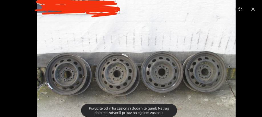 Čelične felge 15'' rupe 5x120, 4 kom.