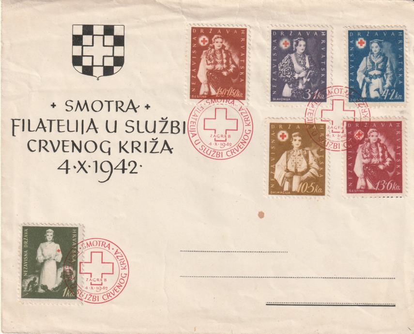 N.D.H SMOTRA FILATELIJE U SLUŽBI CRVENOG KRIŽA  1942