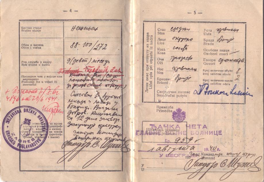 NDH_Vojna knjižica_1941