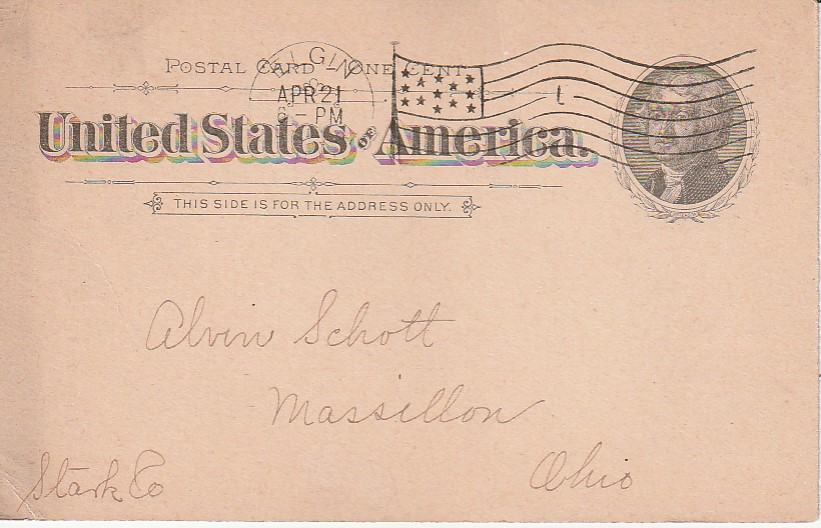 USA DOPISNICA USA 1897