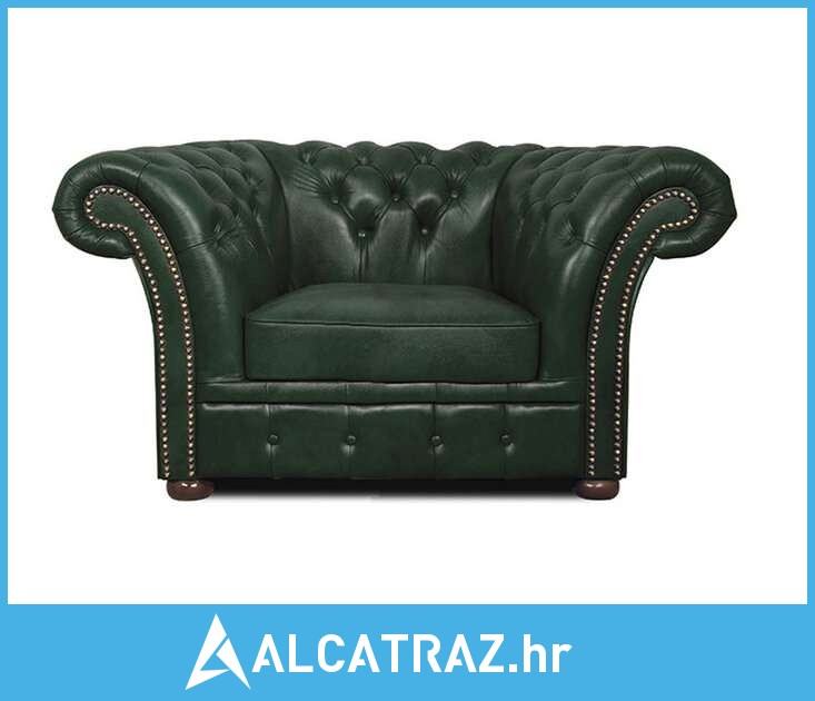 Chesterfield Fotelja Winfield Basic Leather | 1-sjedište | Cloudy Gree