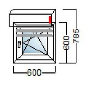 PVC PROZOR JEDNOKRILNI 60×60 – DECCO 70mm- ALU ROLETA