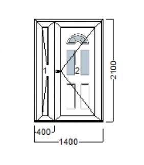 PVC ULAZNA VRATA - 140x210 - DECCO 70mm-DVOKRILNA