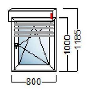 PVC PROZOR JEDNOKRILNI 80×100 – DECCO 70mm- PVC ROLETA