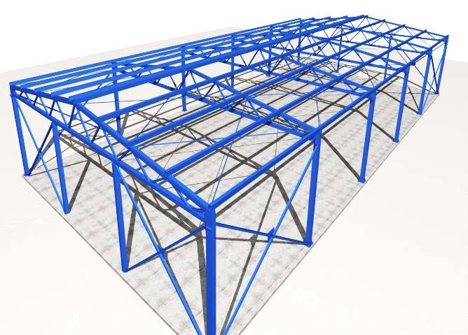 Montažna čelična hala 30x13,5 metara, korisne visine 4,5 m