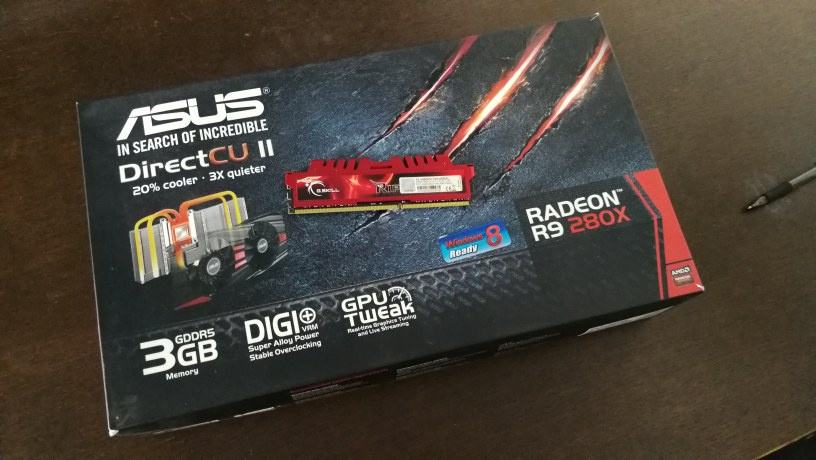 Asus DirectCU II R9 280X 3GB ddr5 + G.Skill DDR3 ram