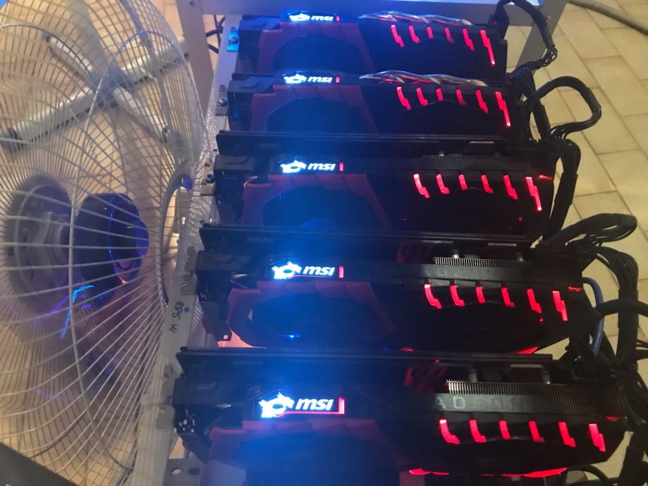 Mining rig 194 MH/s, 6 rx580 8gm msi