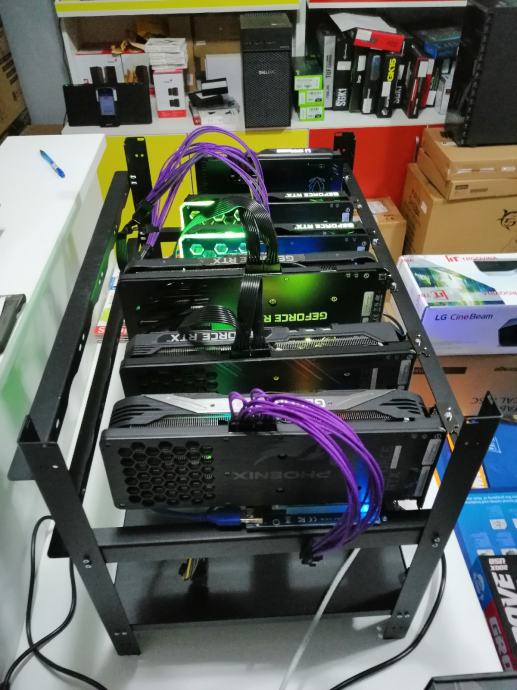 Mining RIG 370MH/s 4x RTX3070 i 2x RTX3060Ti