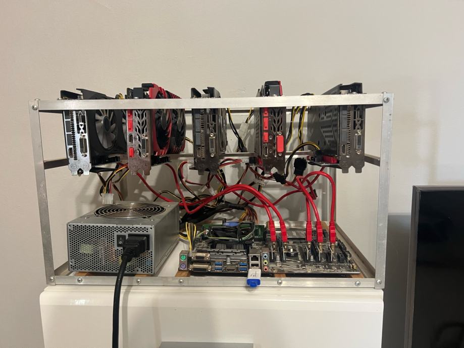 Mining Rig 5X rx 580 msi/xfx 160 MH/s