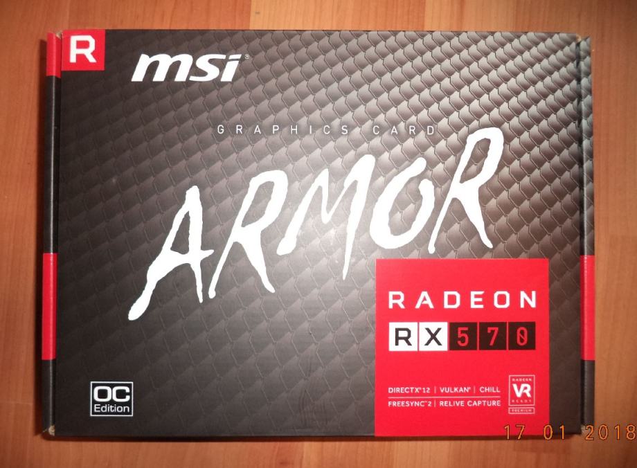 MSI Radeon RX 570 Armor 4G OC 4GB GDDR5 256-bit - garancija